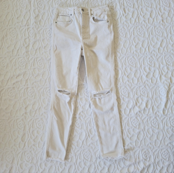 Free People Raw White Ripped High Rise Jeans 28 - Picture 6 of 15